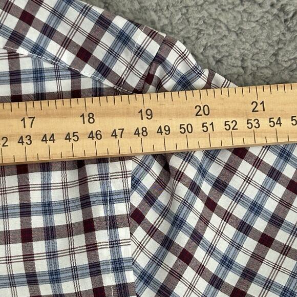 Joseph A Bank Traveler Dress Shirt Mens Large Plaid Button-Down Long Sleeve - Picture 7 of 14